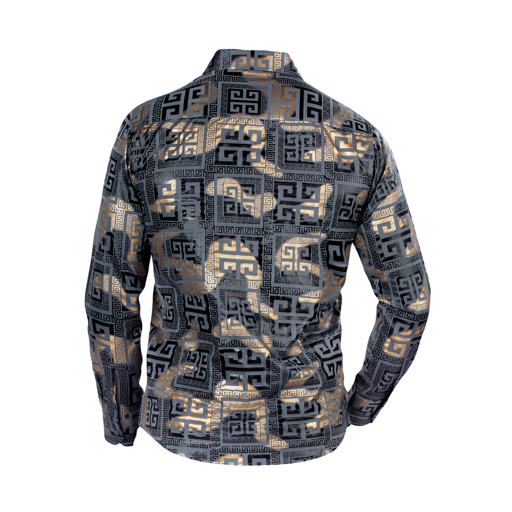 Camisa De Moda Manga Larga de Microfibra , Corte Modern Fit B
