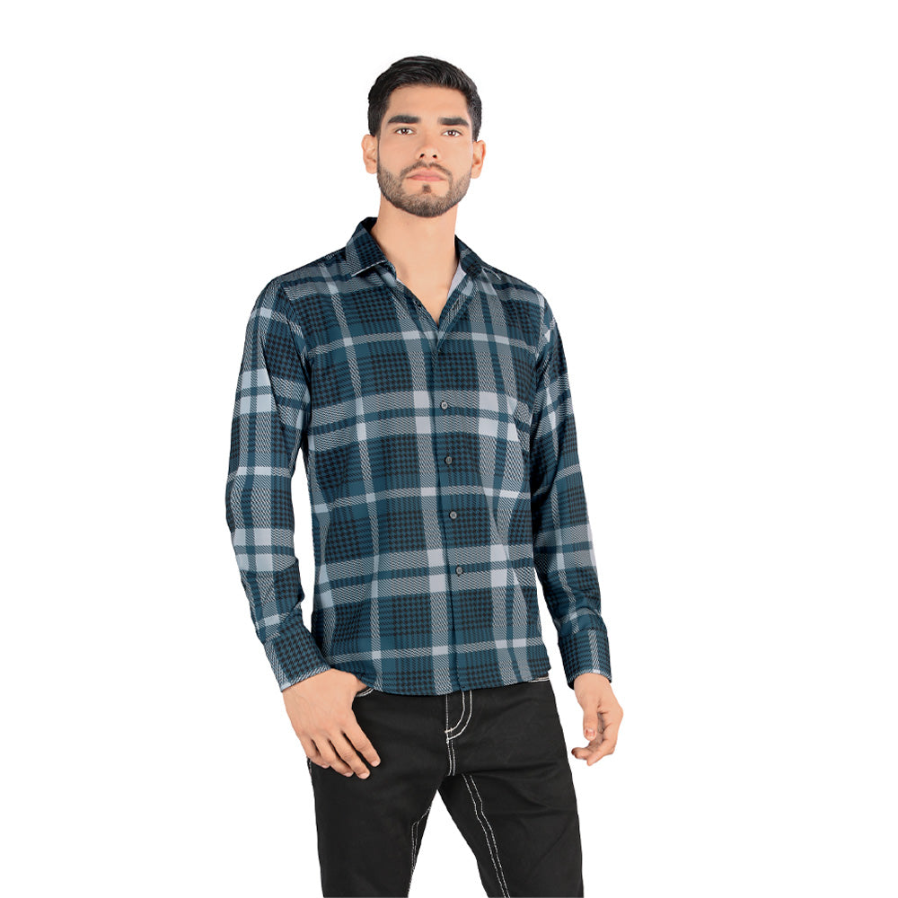 Camisa De Moda Manga Larga de Microfibra , Corte Modern Fit G