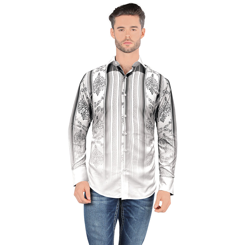 Camisa De Moda Manga Larga de Microfibra , Corte Modern Fit - 0816