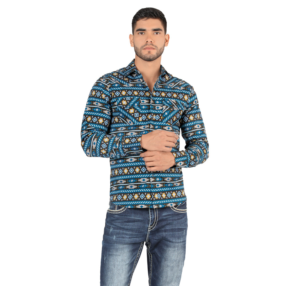 Camisa De Moda Manga Larga de Microfibra , Corte Modern Fit EN