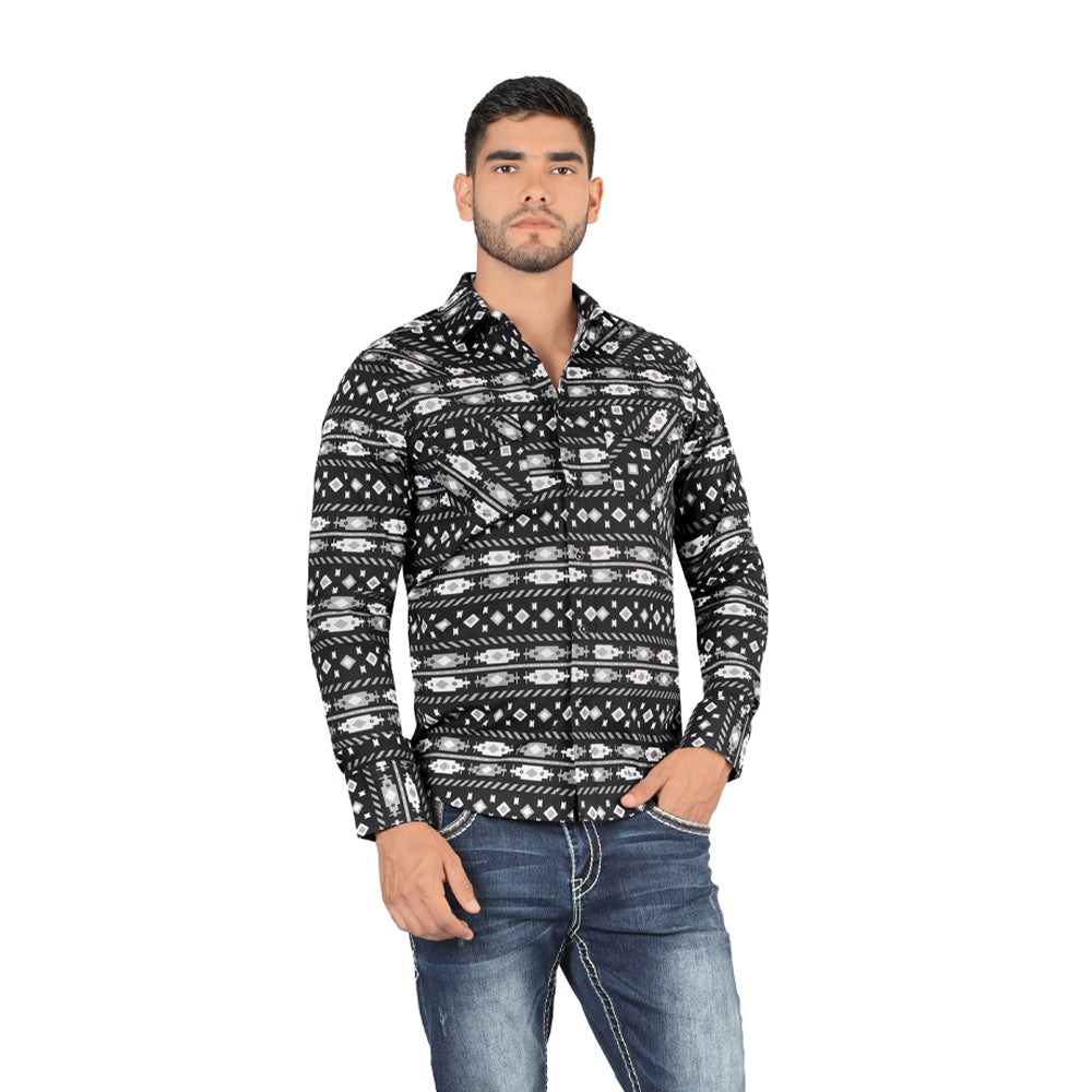 Camisa De Moda Manga Larga de Microfibra , Corte Modern Fit EN