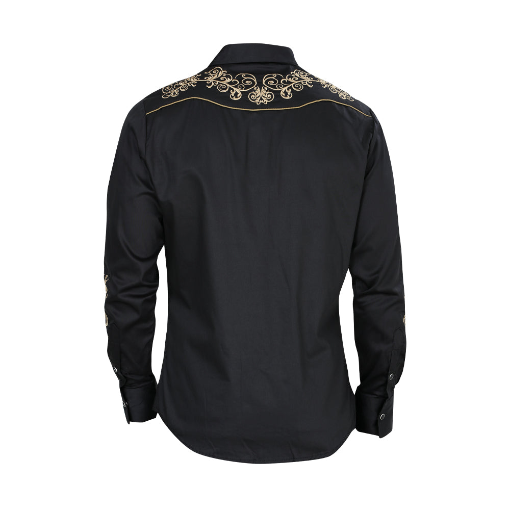 Camisa Bordada Caballero , 100% algodon, Boton de broche E