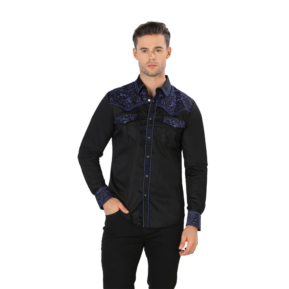 Camisa Bordada Caballero , 100% algodon, Boton de broche F