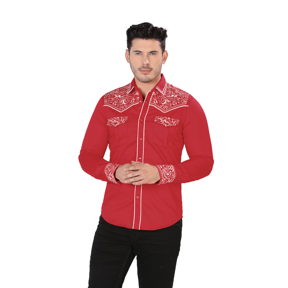 Camisa Bordada Caballero , 100% algodon, Boton de broche F