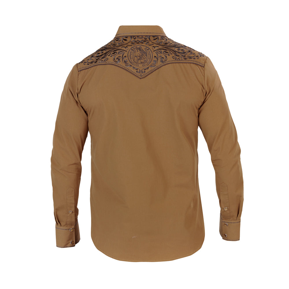 Camisa Bordada Caballero , 100% algodon, Boton de broche D