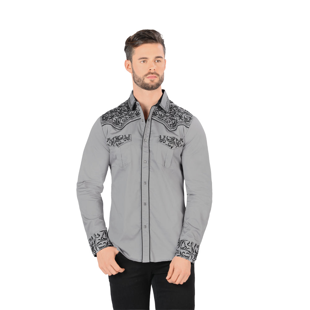Camisa Bordada Caballero , 100% algodon, Boton de broche C