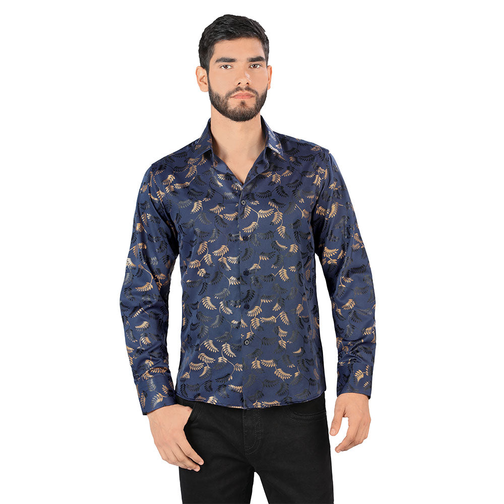 Camisa De Moda Manga Larga de Microfibra , Corte Modern Fit O