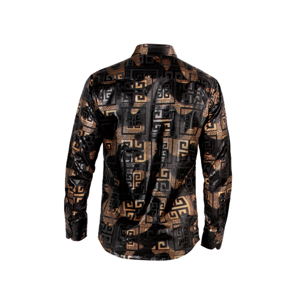 Camisa De Moda Manga Larga de Microfibra , Corte Modern Fit B