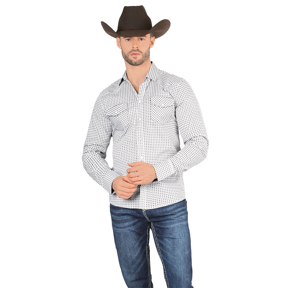 Camisa De Moda Manga Larga de Microfibra , Corte Modern Fit L