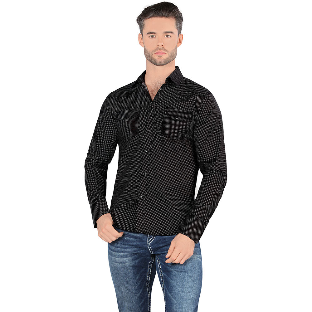 Camisa De Moda Manga Larga de Microfibra , Corte Modern Fit P