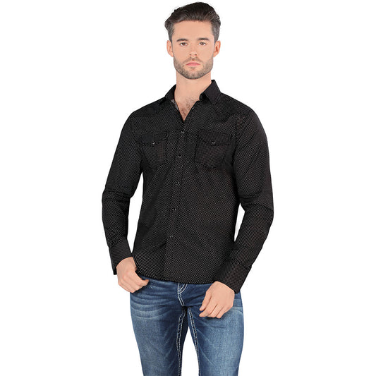 Camisa De Moda Manga Larga de  Microfibra , Corte Modern Fit P
