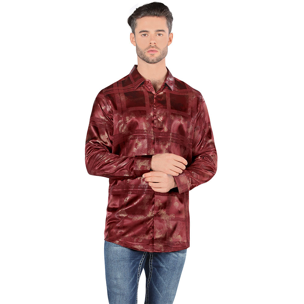Camisa De Moda Manga Larga de Microfibra , Corte Modern Fit K