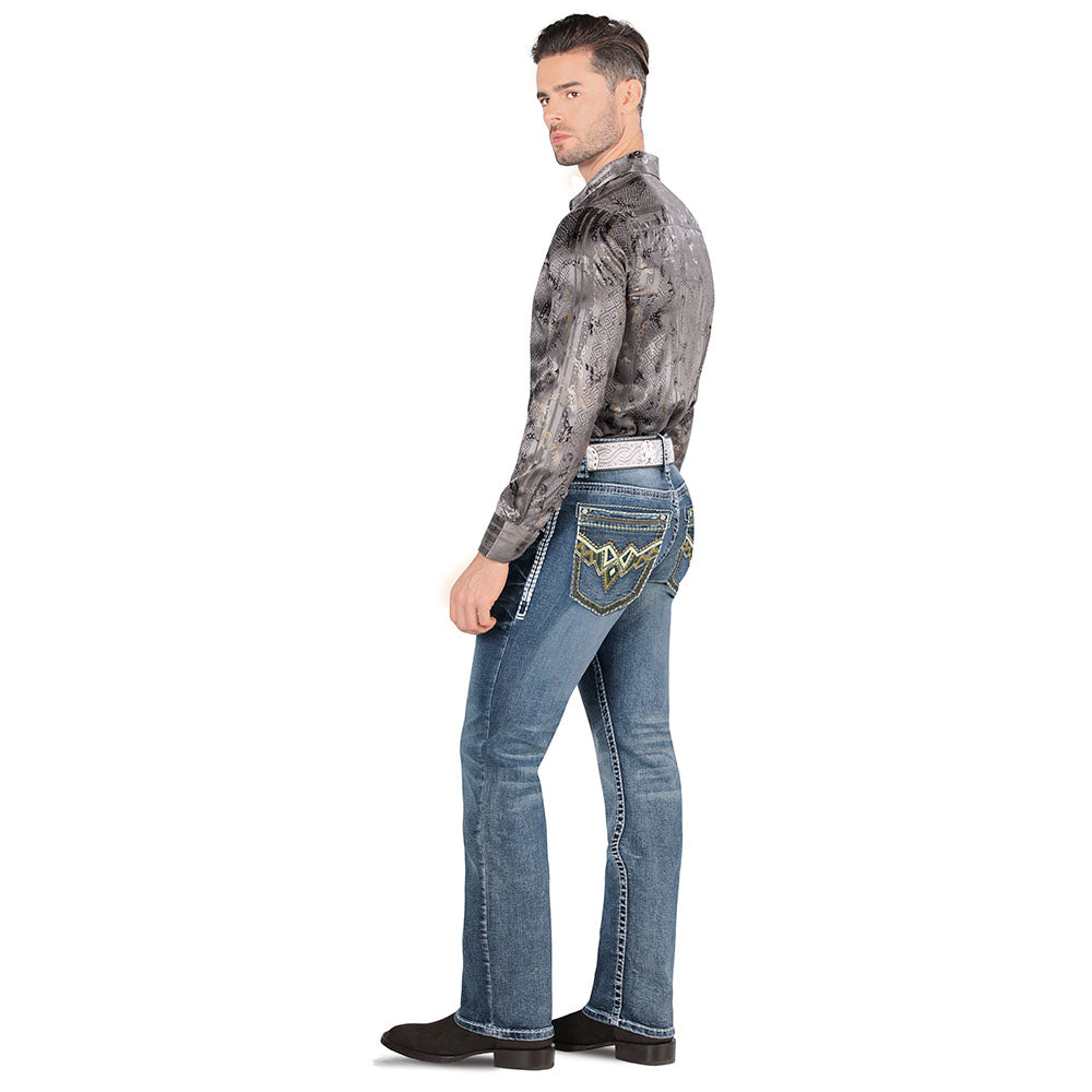 Pantalon Mezclilla Stretch , Corte Modern Boot 4608