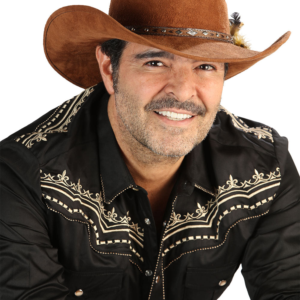 Camisa Bordada Caballero , 100% algodon, Boton de broche modelo-3543