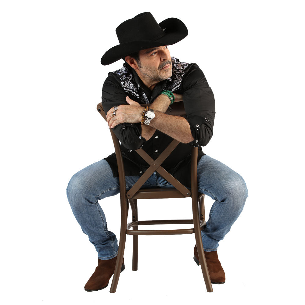 Camisa Bordada Caballero , 100% algodon, Boton de broche modelo-3544