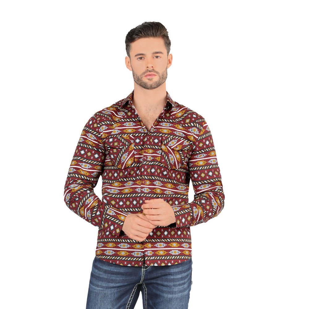 Camisa De Moda Manga Larga de  Microfibra , Corte Modern Fit EN