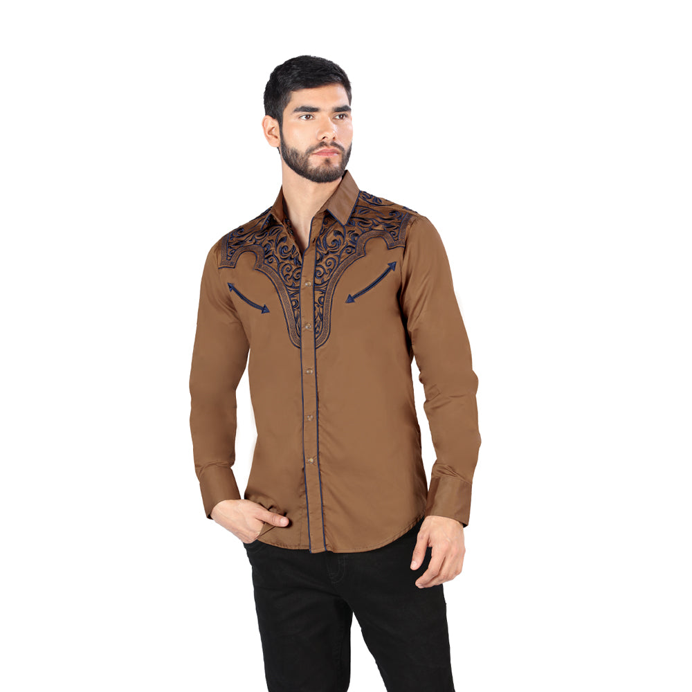 Camisa Bordada Caballero , 100% algodon, Boton de broche G