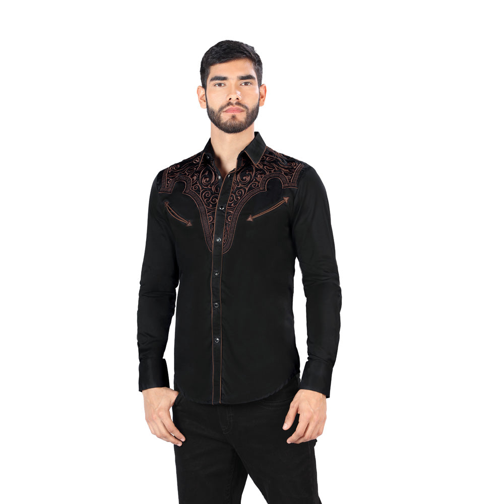 Camisa Bordada Caballero , 100% algodon, Boton de broche G