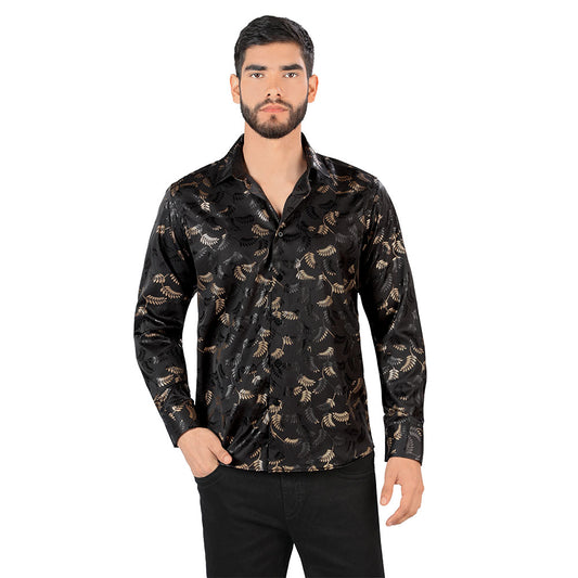 Camisa De Moda Manga Larga de  Microfibra , Corte Modern Fit O